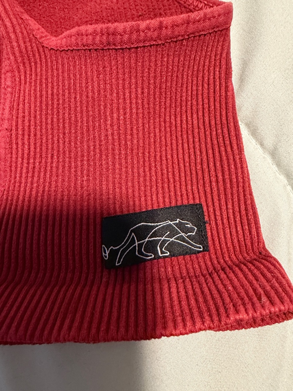 Tiger Friday Ribbed Red Racerback Bralette - Picture 3 of 3